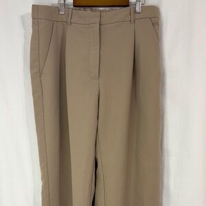 Abercrombie & Fitch Pants Women's 32 Short Tan Wide Leg Trousers Pleated Career